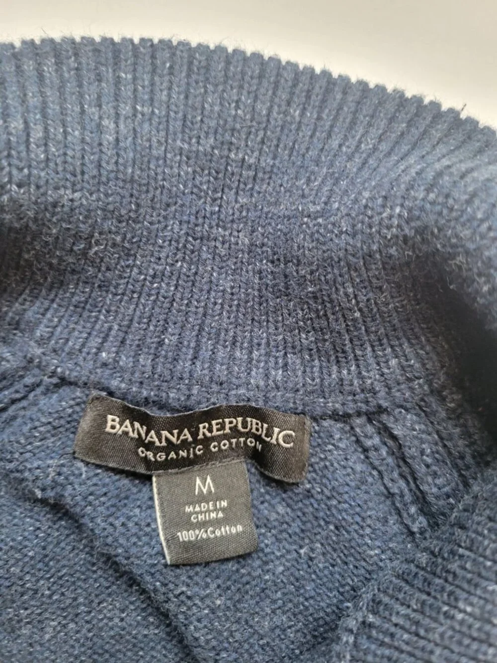 Banana Republic blue organic cotton cardigan full button-up front side pockets